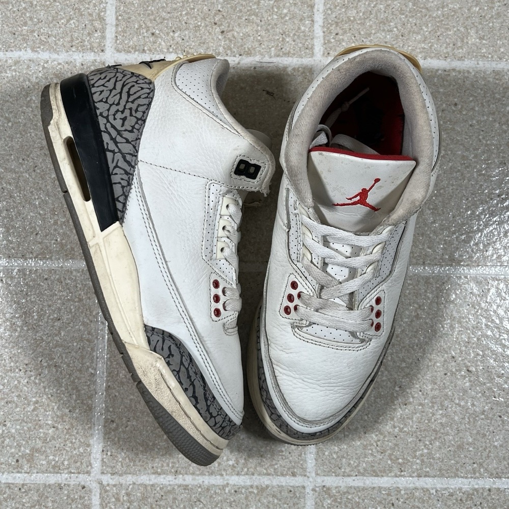 Nike Air Jordan 3‎ White Cement Reimagined GS Size 6.5Y Boys Sneakers DM0967-100